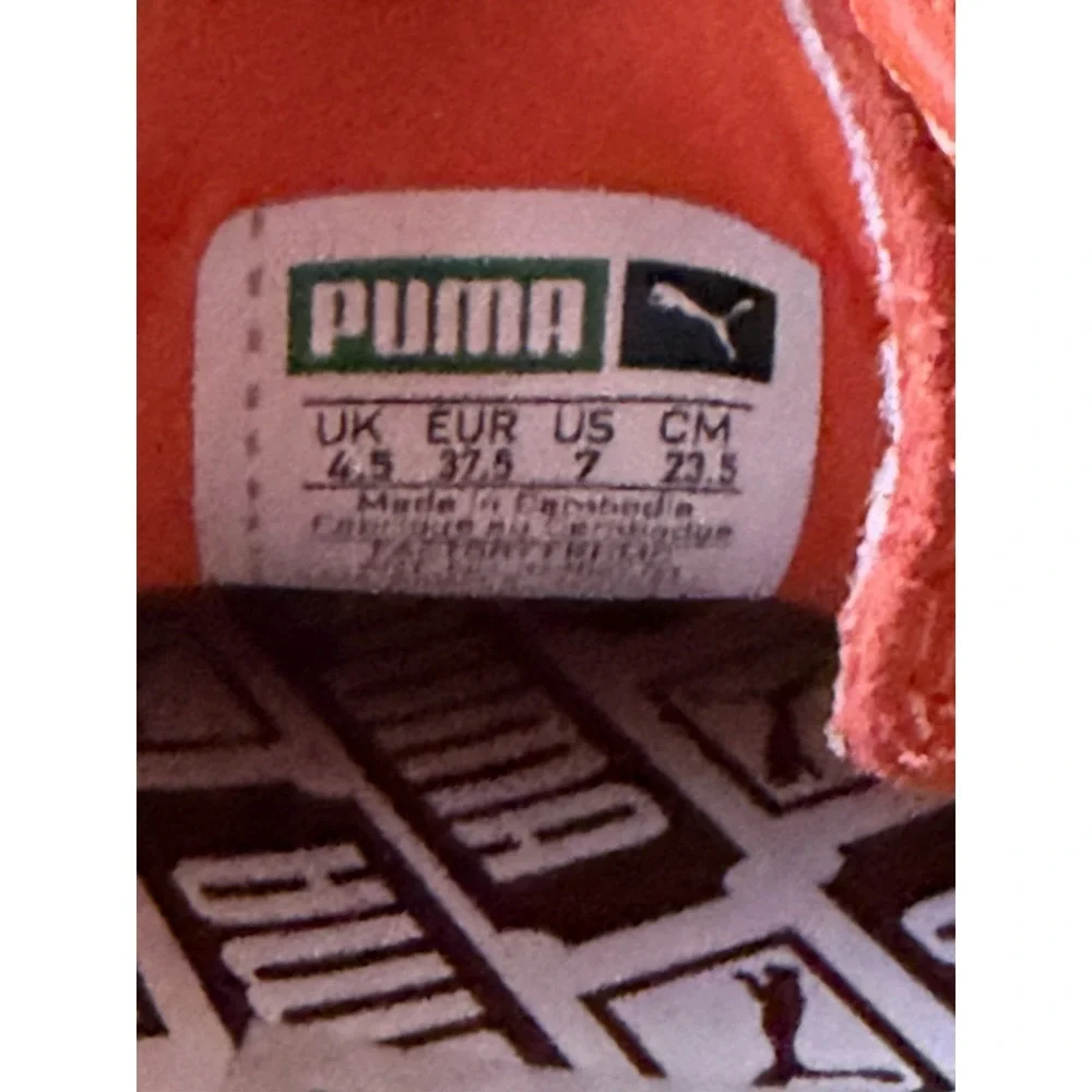 Puma Platform Trace Block Lace Up Orange/Purple Suede Leather Sz7 Trainers Rare